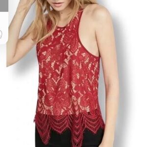 🆕 Express Burgundy Lace Sleeveless Top